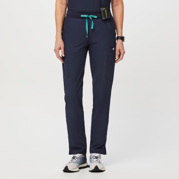 Figs Yola FREEx Lined Navy Skinny Scrub Pants 2.0 Size Large Tall - Picture 1 of 11